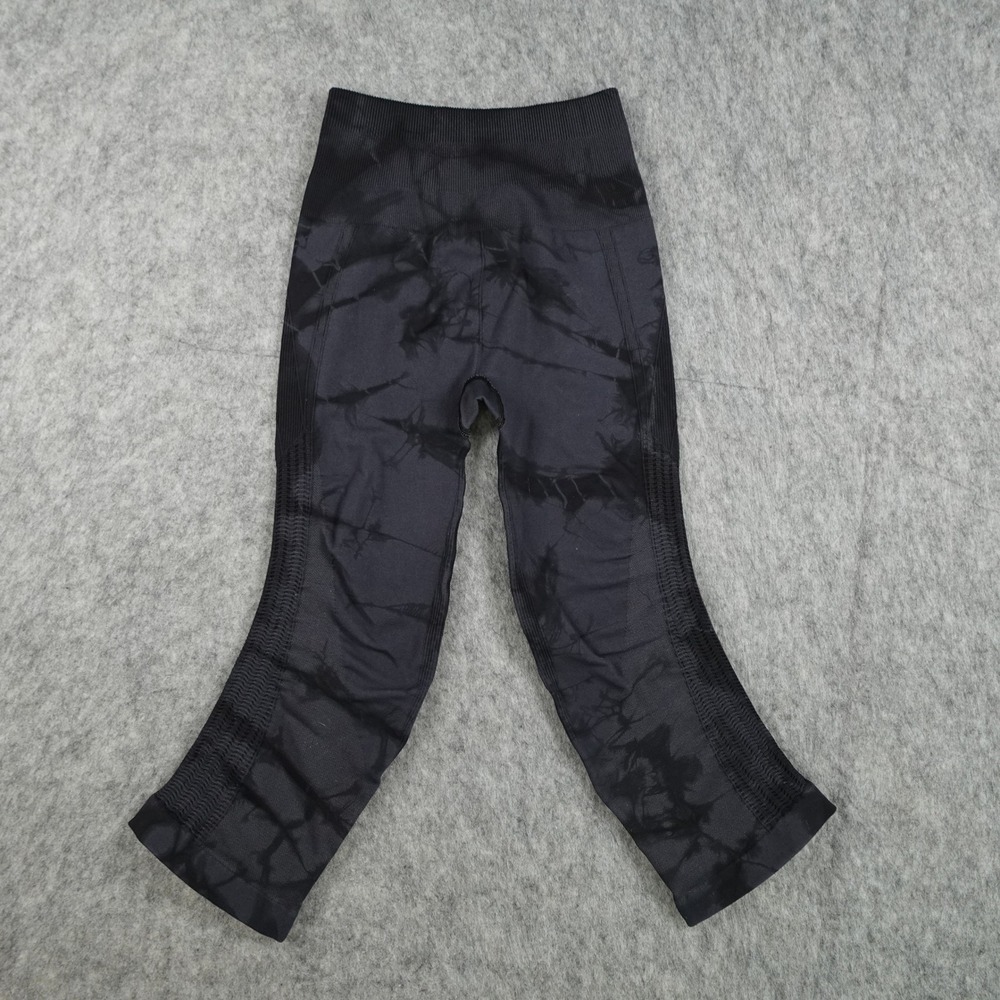 Lululemon Leggings Womens Black Gray Tie Dye Flow and Go Seamless High Rise Crop